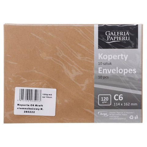 Koperta Galeria Papieru C6 beżowa [mm:] 114x162 (280222) 10 sztuk
