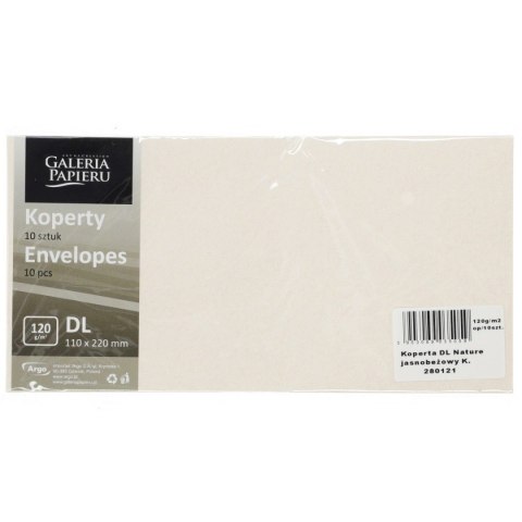Koperta Galeria Papieru Millenium DL beżowa jasna (280121) 10 sztuk Koperta Galeria Papieru Millenium DL beżowa jasna (280121) 10 sztuk