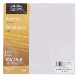 Koperta Galeria Papieru Millenium kw biała metaliczna [mm:] 158x158 (280816) 10 sztuk