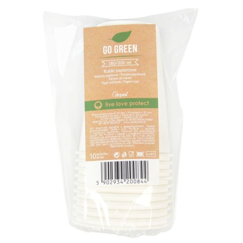 Kubek jednorazowy Arpex papierowy 10 szt. papier 200ml (KG0844) Kubek jednorazowy Arpex papierowy 10 szt. papier 200ml (KG0844)