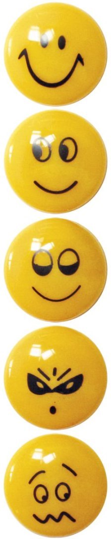 Magnes Fun&Joy Smiley okrągły pomarańczowy śr. 29mm 5 sztuk Magnes Fun&Joy Smiley okrągły pomarańczowy śr. 29mm 5 sztuk