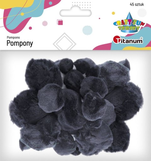 Pompony Titanum Craft-Fun Series czarne 45 szt (16073B) Pompony Titanum Craft-Fun Series czarne 45 szt (16073B)