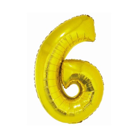 Balon foliowy Godan Smart cyfra 6 złota 76cm (CH-SZL6) Balon foliowy Godan Smart cyfra 6 złota 76cm (CH-SZL6)