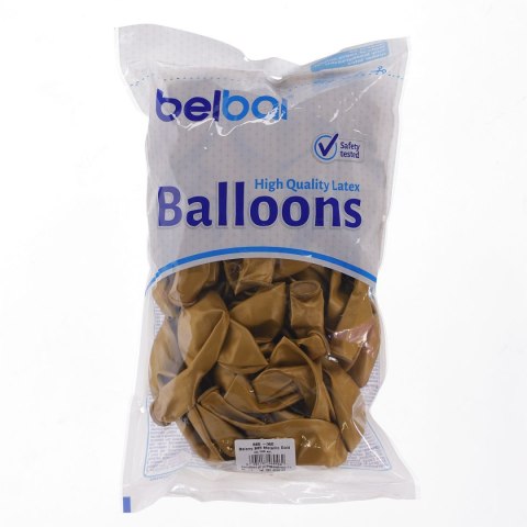 Balon gumowy Partydeco metalizowany 100 szt złoty metaliczny 12cal (060) Balon gumowy Partydeco metalizowany 100 szt złoty metaliczny 12cal (060)