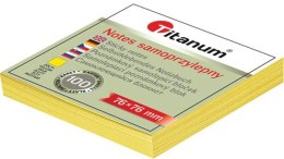 Notes samoprzylepny (karteczki) Titanum żółty 100k [mm:] 76x76 (S-2003)