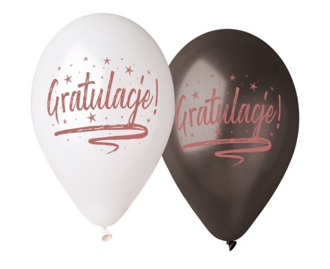 Balon gumowy premium hel gratulacje 5 szt mix 330mm 13cal (GMS120/797) Balon gumowy premium hel gratulacje 5 szt mix 330mm 13cal (GMS120/797)