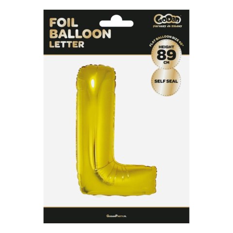 Balon foliowy Godan litera L złota 89cm Balon foliowy Godan litera L złota 89cm