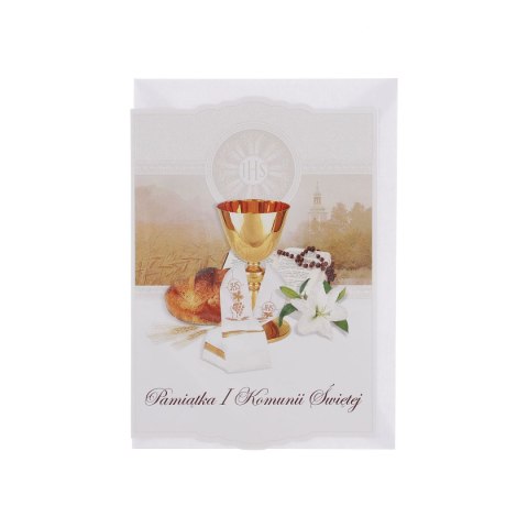 Kartka składana brokat komunia B6 (5902221800214) Kartka składana brokat komunia B6 (5902221800214)