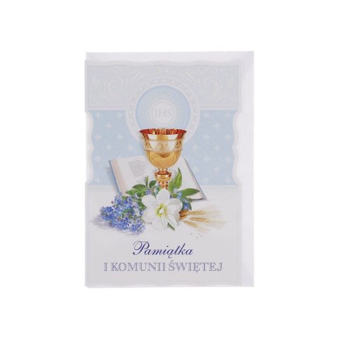 Kartka składana brokat komunia B6 (5902221800214) Kartka składana brokat komunia B6 (5902221800214)