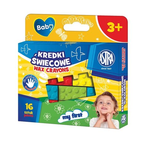 Kredki świecowe Astra Baby kształcie klocków 16 kol. (316023010) Kredki świecowe Astra Baby kształcie klocków 16 kol. (316023010)