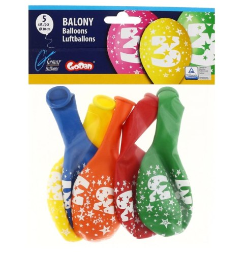 Balon gumowy Z NADRUKIEM 5 szt mix Godan (GS110/3) Balon gumowy Z NADRUKIEM 5 szt mix Godan (GS110/3)