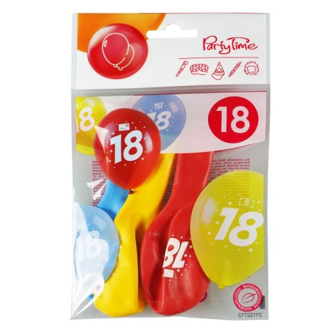Balon gumowy Arpex z nadrukiem cyferki - 18 (3 szt.) mix 280mm (KB1993-18-9944) Balon gumowy Arpex z nadrukiem cyferki - 18 (3 szt.) mix 280mm (KB1993-18-9944)