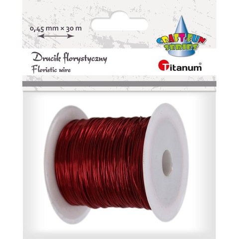 Drucik florystyczny Titanum Craft-Fun Series 0,45mm x 30m czerwony (PJ499) Drucik florystyczny Titanum Craft-Fun Series 0,45mm x 30m czerwony (PJ499)