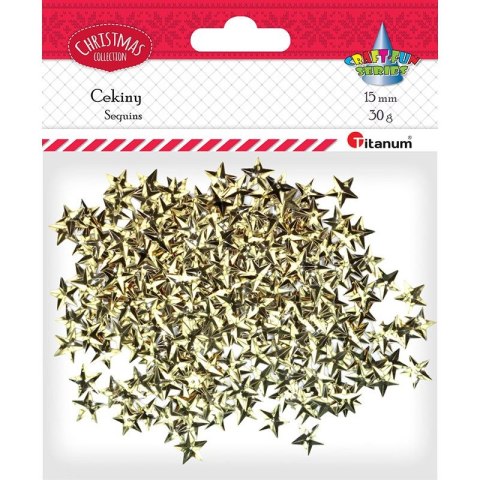 Cekiny Titanum Craft-Fun Series gwiazdki złote 30g (19HET10-53) Cekiny Titanum Craft-Fun Series gwiazdki złote 30g (19HET10-53)