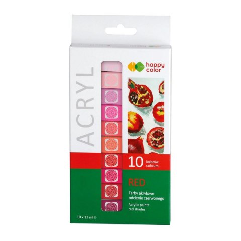 Farba akrylowa kolor: Czerwony 12ml Happy Color (HA 7370 0012-R10)
