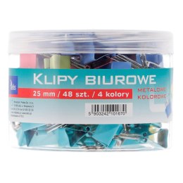 Klipsy do spinania dokumentów (300259) k:101-47 Tetis metal 40 szt 25mm (GK002-C)