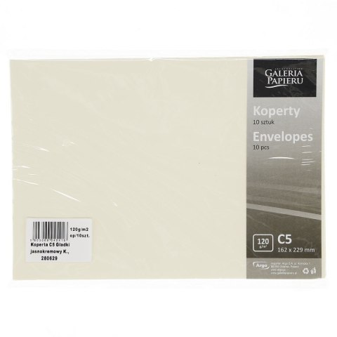Koperta Galeria Papieru gładka kremowa C5 kremowa 10 sztuk Koperta Galeria Papieru gładka kremowa C5 kremowa 10 sztuk