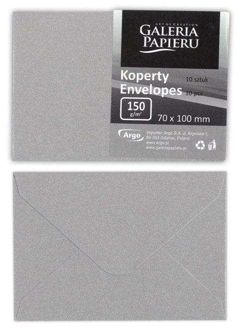 Koperta Galeria Papieru pearl jasnosrebrny srebrna [mm:] 70x100 (280440) 10 sztuk