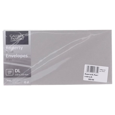 Koperta Galeria Papieru pearl k 150 DL srebrna [mm:] 110x220 (280166) 10 sztuk