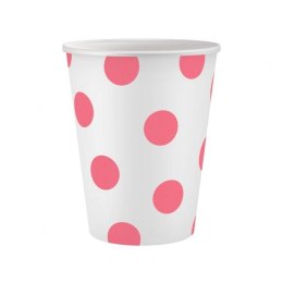 Kubek jednorazowy Godan Groszki różowe 6szt. papier 250ml (PW-KPGR)