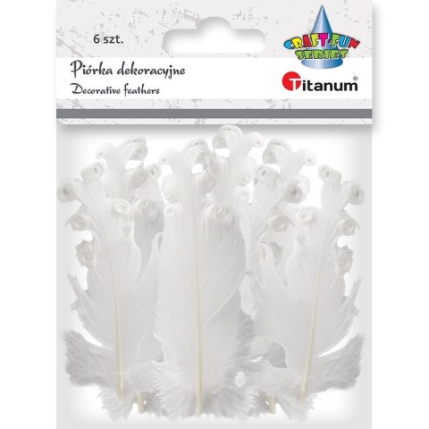 Piórka Titanum Craft-Fun Series biały 6 szt Piórka Titanum Craft-Fun Series biały 6 szt