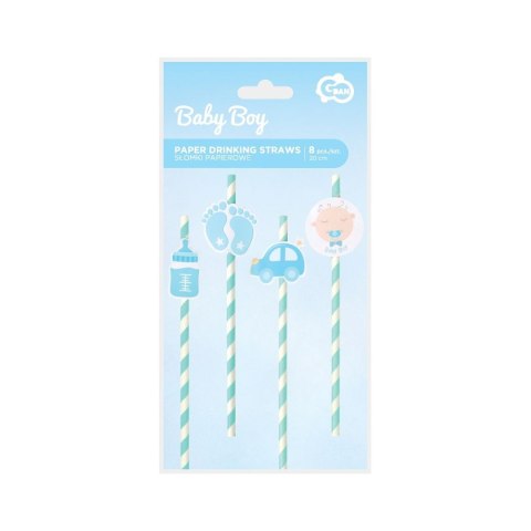 Słomka Godan papierowe BABY SHOWER chłopca, 20 cm 8 szt (QT-SPBB) Słomka Godan papierowe BABY SHOWER chłopca, 20 cm 8 szt (QT-SPBB)