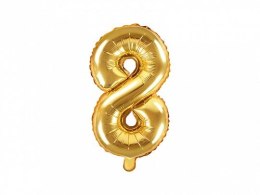 Balon foliowy Partydeco cyfra 8 złota 14cal (FB10M-8-019)