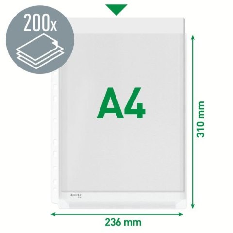 Koszulki na dokumenty Leitz poszerzana krystaliczne A4 kolor: przezroczysty typu U 170 mic. (47561003) Koszulki na dokumenty Leitz poszerzana krystaliczne A4 kolor: przezroczysty typu U 170 mic. (47561003)
