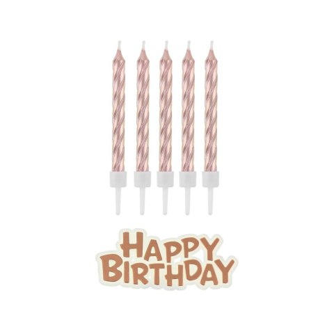 Świeczka urodzinowa Godan Happy Birthday metaliczne różowo-złote 16 sztuk (SF-SUHB) Świeczka urodzinowa Godan Happy Birthday metaliczne różowo-złote 16 sztuk (SF-SUHB)