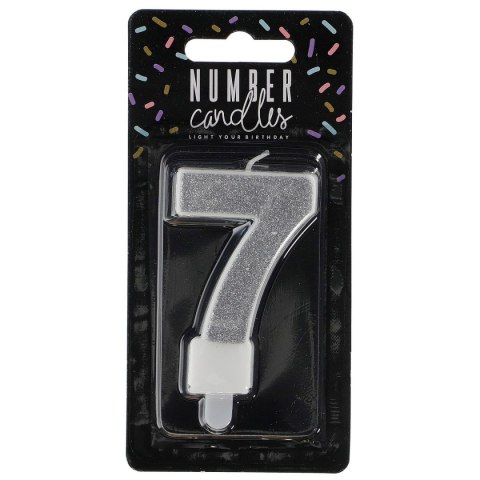 Świeczka urodzinowa Partydeco cyferka 7 srebrny 7 cm 7cm (SCU3-7-0188) Świeczka urodzinowa Partydeco cyferka 7 srebrny 7 cm 7cm (SCU3-7-0188)