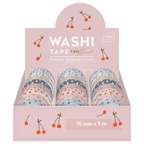 Taśma ozdobna taśma samoprzylepna CUTE GIRL 15x5 [mm x m] mix Interdruk (5902277303837)