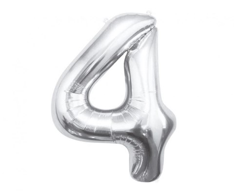 Balon foliowy Godan Cyfra 4, srebrna, 85 cm 85cal (BC-HSR4) Balon foliowy Godan Cyfra 4, srebrna, 85 cm 85cal (BC-HSR4)