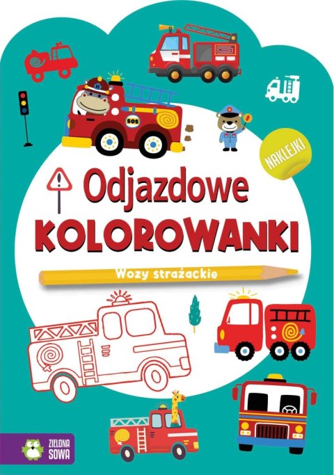 Książeczka edukacyjna Zielona Sowa Odjazdowe kolorowanki. Wozy strażackie Książeczka edukacyjna Zielona Sowa Odjazdowe kolorowanki. Wozy strażackie