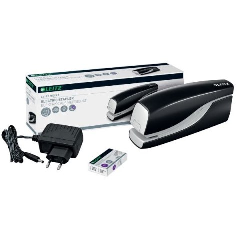 Zszywacz elektryczny Leitz Nexxt Series czarny transparentny 10k. plastik (55320095) Zszywacz elektryczny Leitz Nexxt Series czarny transparentny 10k. plastik (55320095)