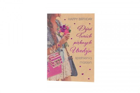 Kartka składana Eko Urodziny B6 Pol-mak (B6EKO_UR)