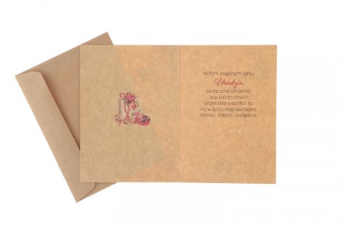 Kartka składana Eko Urodziny B6 Pol-mak (B6EKO_UR)