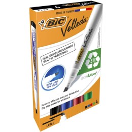 Marker suchościeralny Bic Velleda Ecolutions 1751 komplet 4 szt mix 3,7-5,5mm ścięta końcówka (904950)