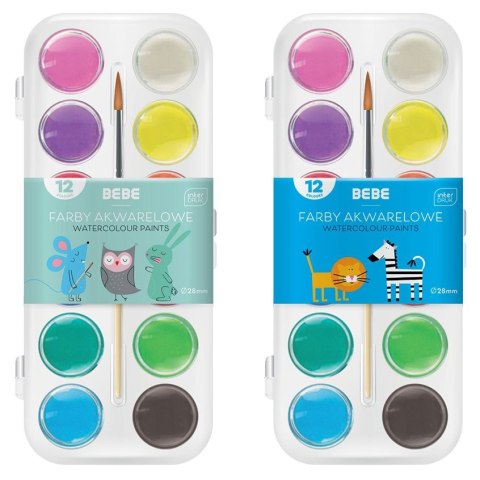 Farby akwarelowe BB KIDS 12 kol 12 kolor. Bebe (5902277327338)