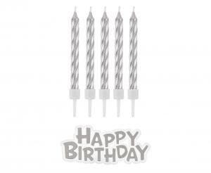 Świeczka urodzinowa Godan Happy Birthday, srebrne, 16 szt (SF-HBSR) Świeczka urodzinowa Godan Happy Birthday, srebrne, 16 szt (SF-HBSR)