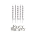 Świeczka urodzinowa Godan Happy Birthday, srebrne, 16 szt (SF-HBSR)