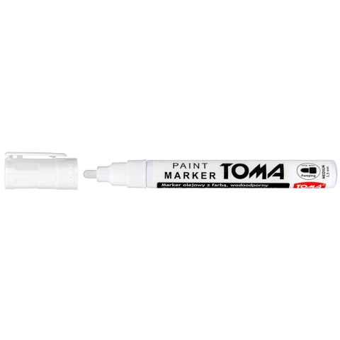 Marker olejowy Toma biały biały 2,5mm okrągła końcówka (TO-440 7 2) Marker olejowy Toma biały biały 2,5mm okrągła końcówka (TO-440 7 2)
