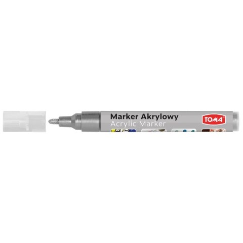 Marker specjalistyczny Toma akrylowy-srebrny srebrny 2,5mm okrągła końcówka (TO-402) Marker specjalistyczny Toma akrylowy-srebrny srebrny 2,5mm okrągła końcówka (TO-402)