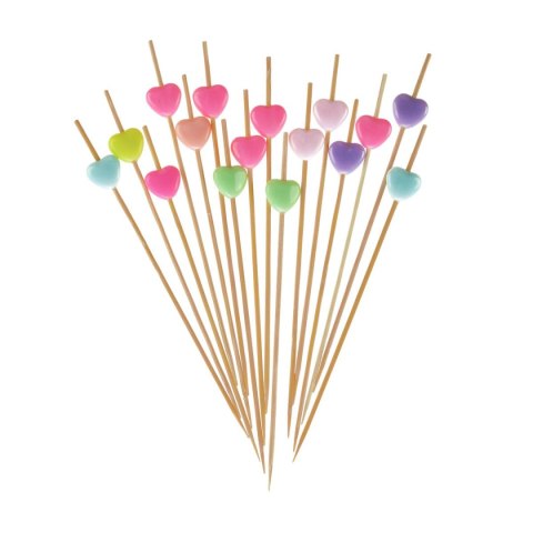 Wykałaczka Szpilki do koreczków z pastelowymi serduszkami (16 szt.) Arpex (K9908F)