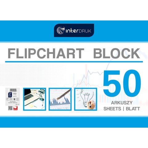 Blok do tablic flipchart 50k. 70g krata [mm:] 1000x640 Interdruk (FLI50#)