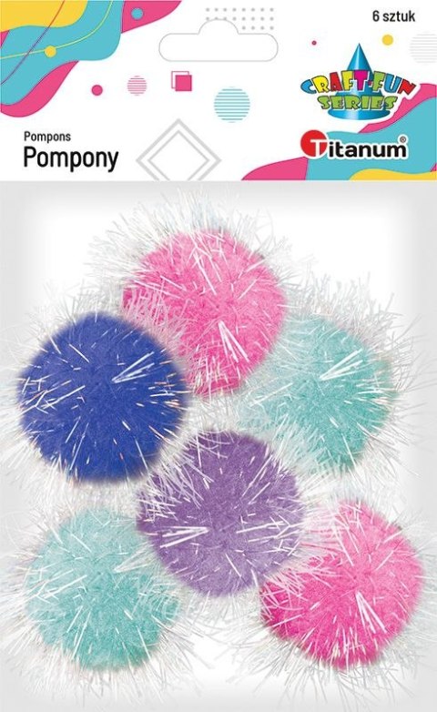 Pompony Titanum Craft-Fun Series Brokatowane mix 6 szt (20TH1020-19) Pompony Titanum Craft-Fun Series Brokatowane mix 6 szt (20TH1020-19)