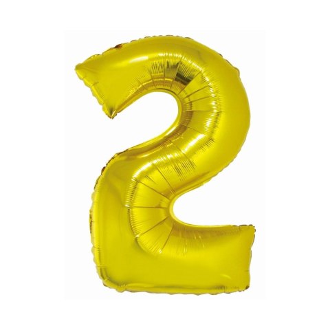Balon foliowy Godan Smart cyfra 2 złota 76cm (CH-SZL2) Balon foliowy Godan Smart cyfra 2 złota 76cm (CH-SZL2)