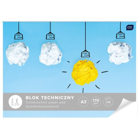 Blok techniczny Interdruk A3 biały 170g 10k (BLTA3) Blok techniczny Interdruk A3 biały 170g 10k (BLTA3)