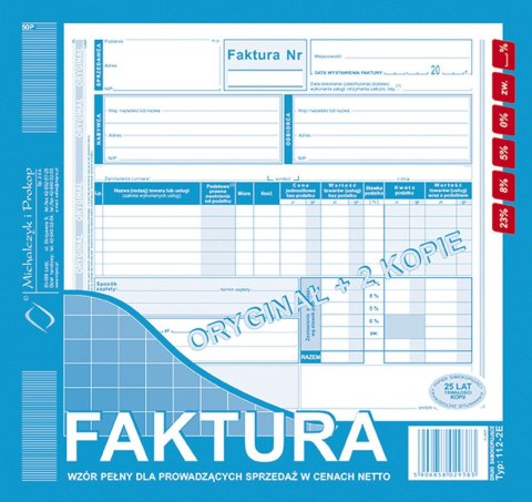 Druk offsetowy Michalczyk i Prokop faktura 2/3 A4 81k. (112-2E) Druk offsetowy Michalczyk i Prokop faktura 2/3 A4 81k. (112-2E)