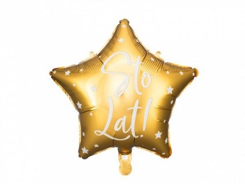 Balon foliowy Partydeco Sto Lat!, 40cm, złoty 15,5cal (FB94-019) Balon foliowy Partydeco Sto Lat!, 40cm, złoty 15,5cal (FB94-019)
