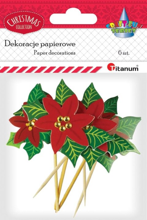 Ozdoba na piku Titanum Craft-Fun Series papierowa poinsecje xmass (4832) Ozdoba na piku Titanum Craft-Fun Series papierowa poinsecje xmass (4832)